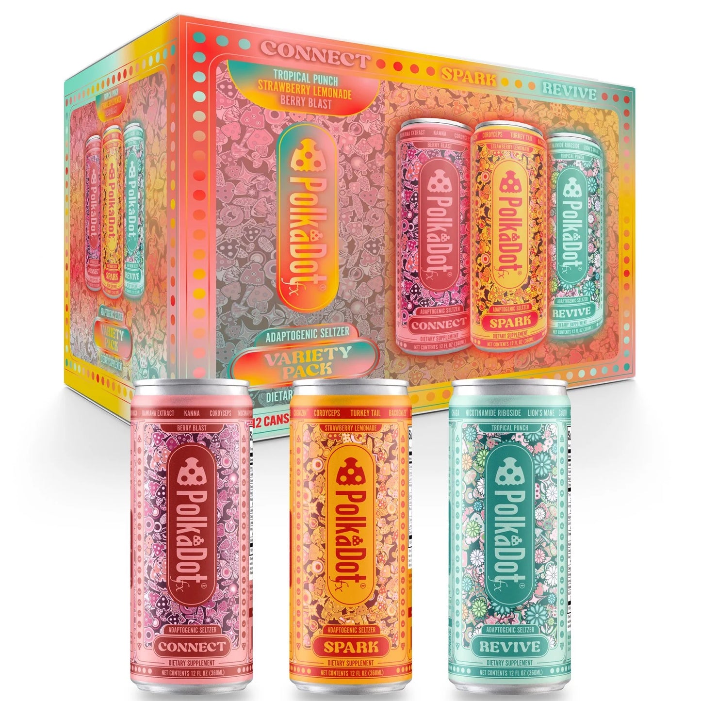 Variety Functional Mushroom Drink - 12 pack