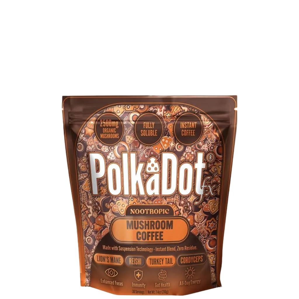 PolkaDotFx Adaptogenic Mushroom Coffee package