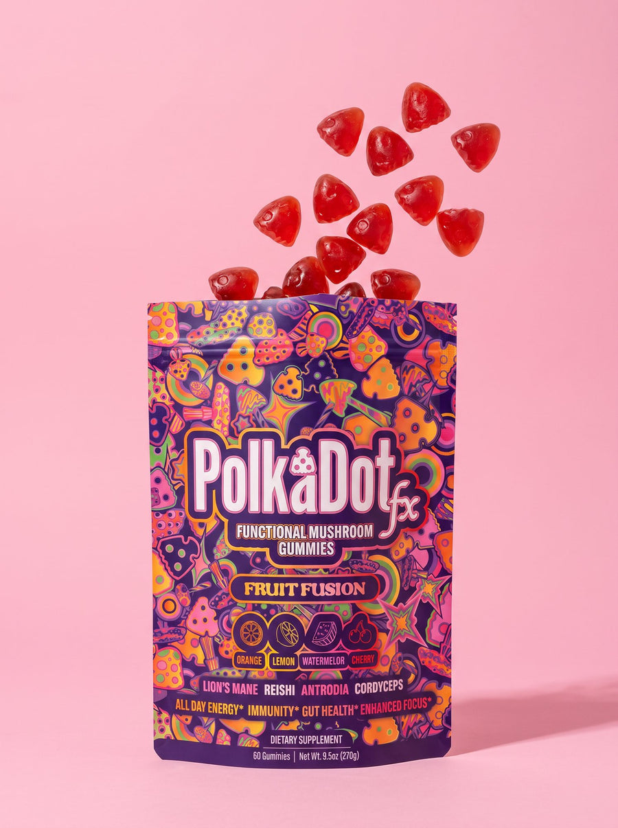 PolkaDotFx gummies fruit fusion pouch pink