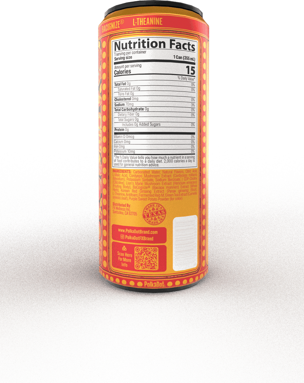 Back of the Spark Seltzer can: Nutrition Facts, ingredients, 7 super ingredients