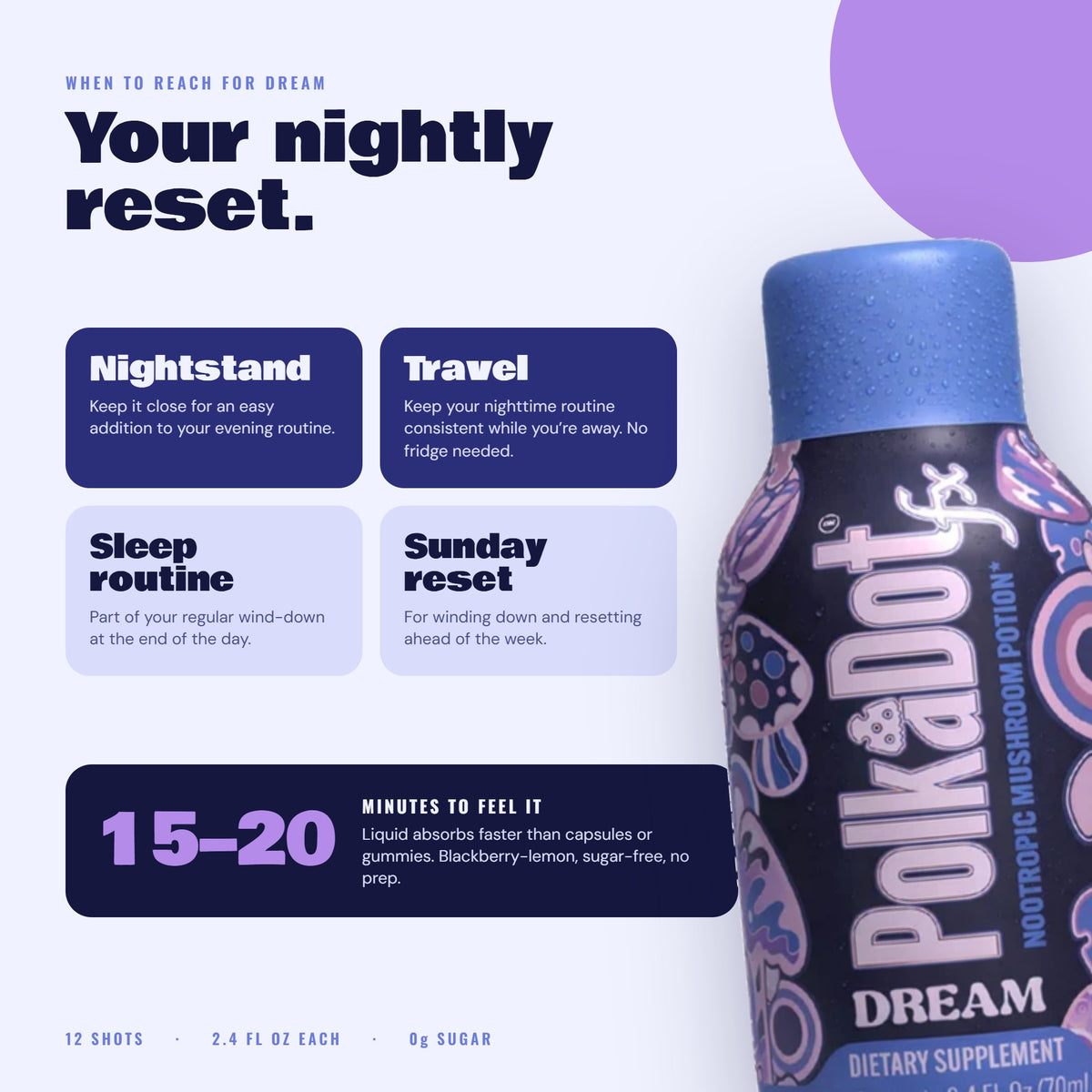 Dream shot: nightstand, travel, sleep routine, Sunday reset